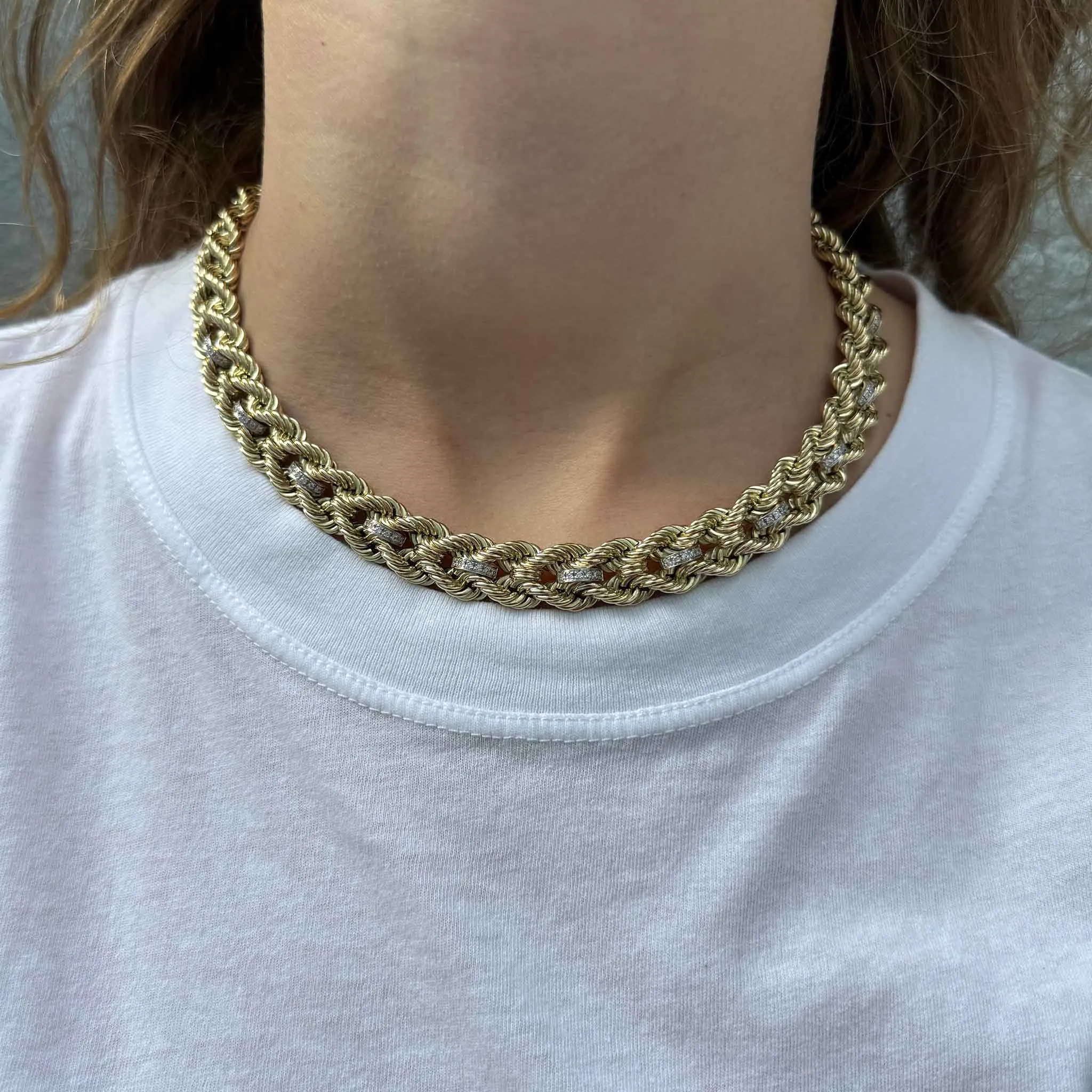 The Petite Club Necklace with Diamonds Croghans