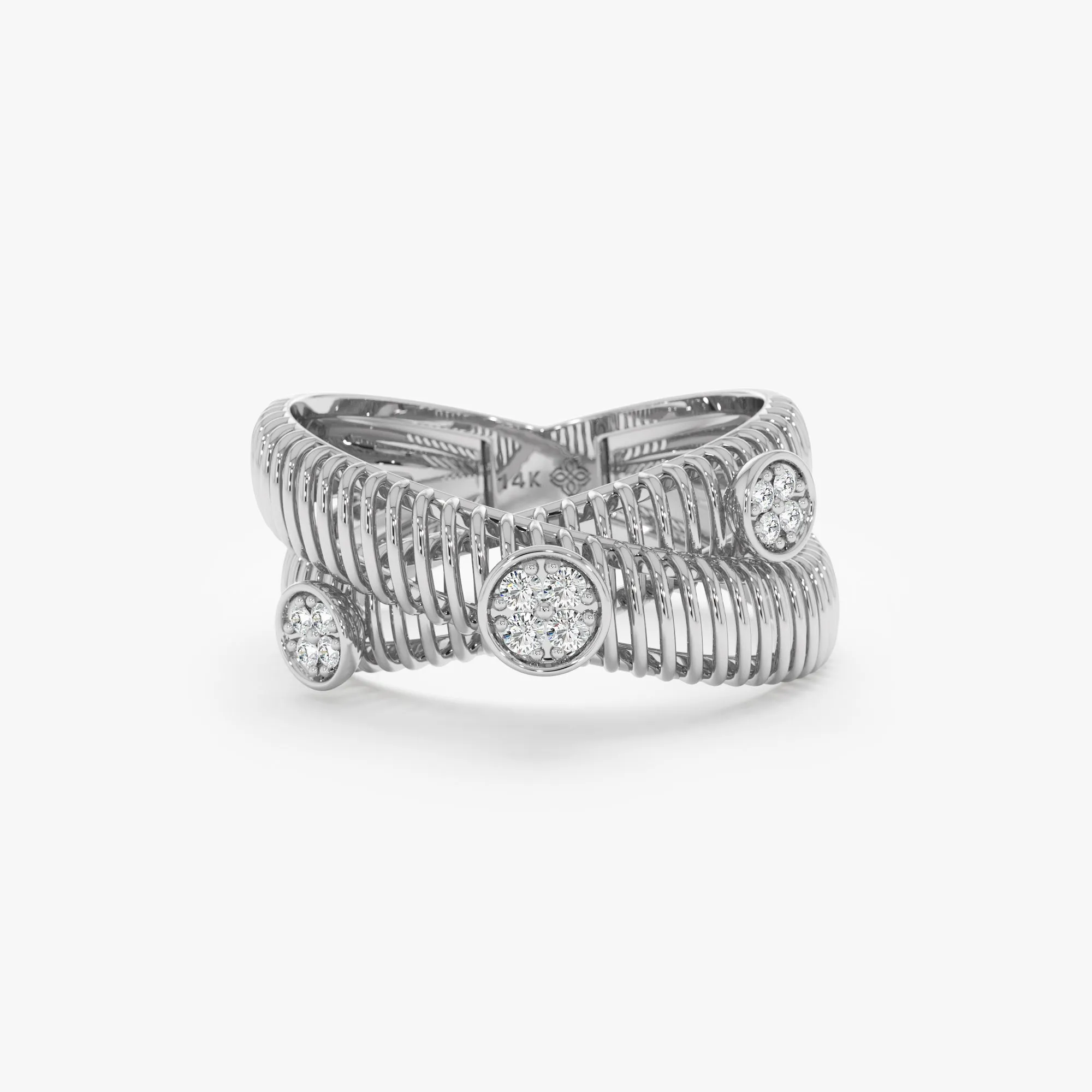 Thick Criss Cross Diamond Ring, Camryn SARAHELISE