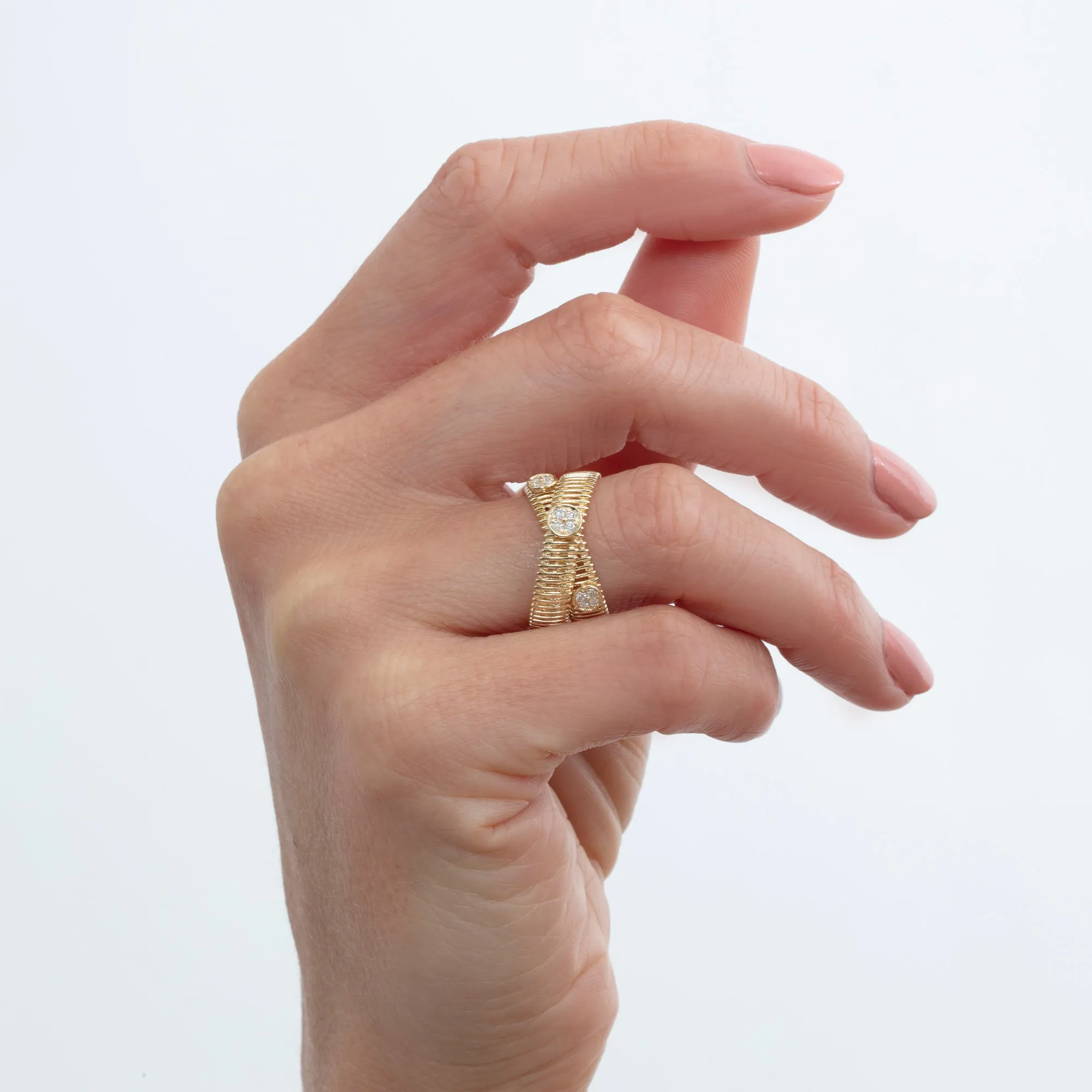 Thick Criss Cross Diamond Ring, Camryn SARAHELISE