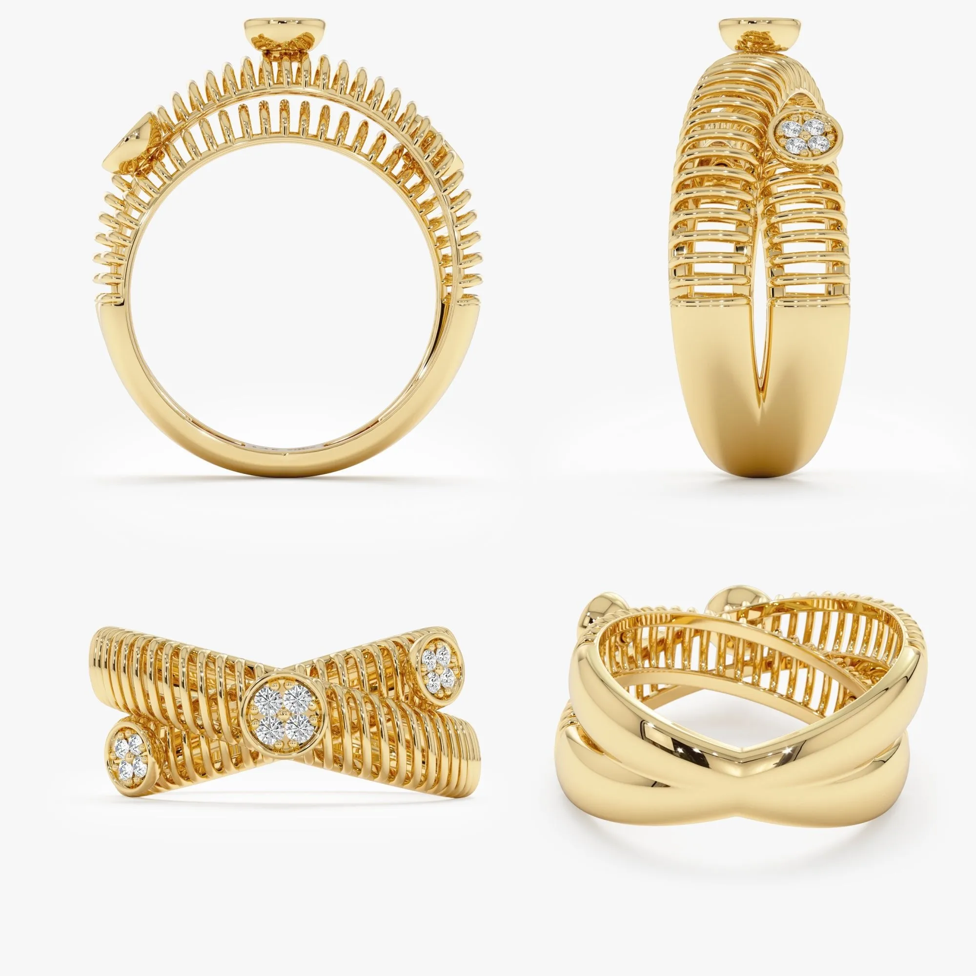 Thick Criss Cross Diamond Ring, Camryn SARAHELISE