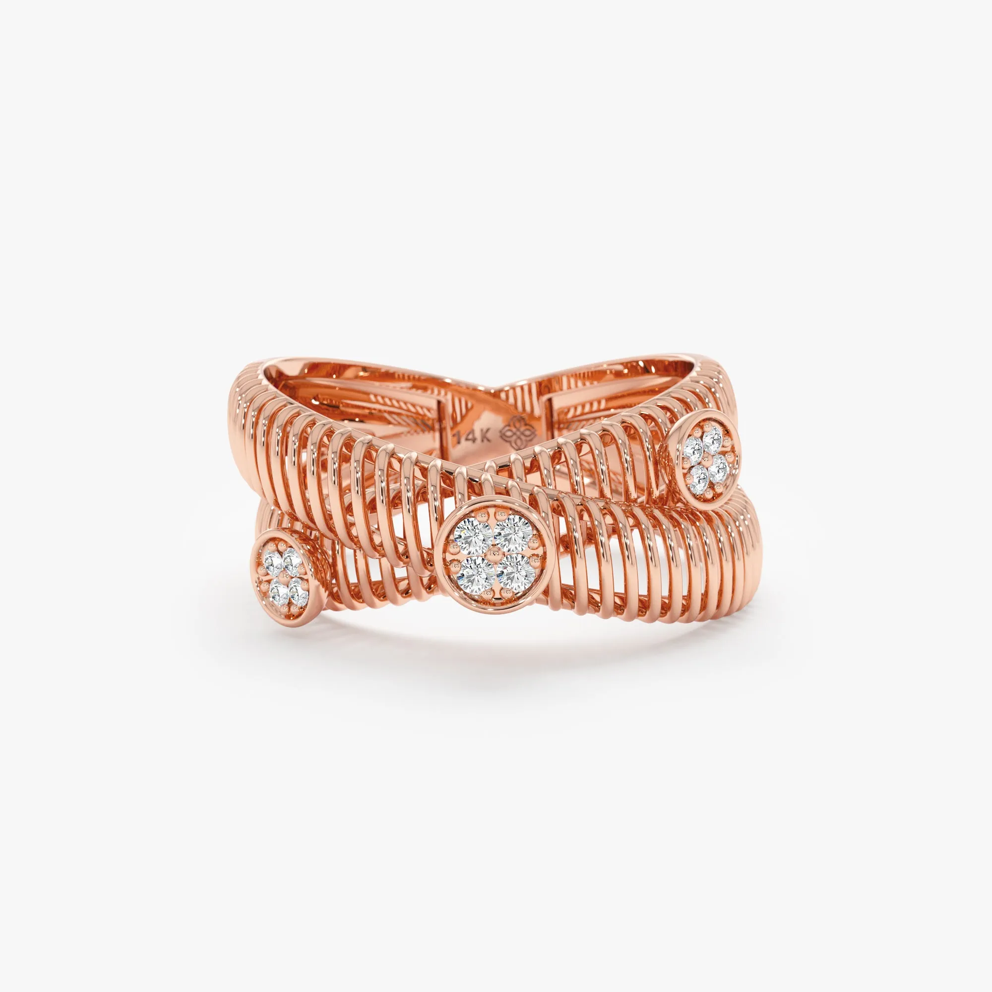 Thick Criss Cross Diamond Ring, Camryn SARAHELISE