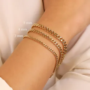 Thick Cuban Chain Bracelet, Mira SARAHELISE