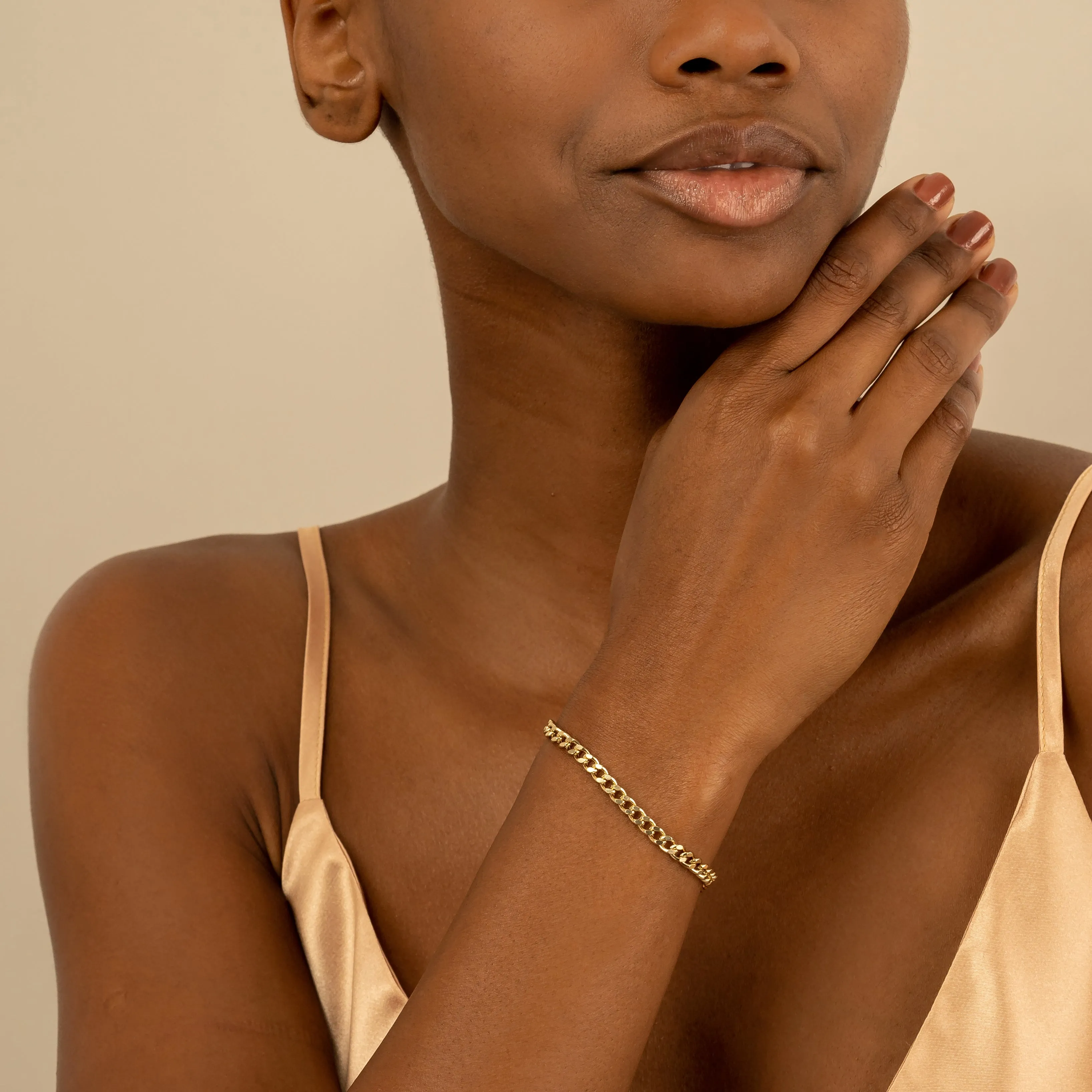 Thick Cuban Chain Bracelet, Mira SARAHELISE