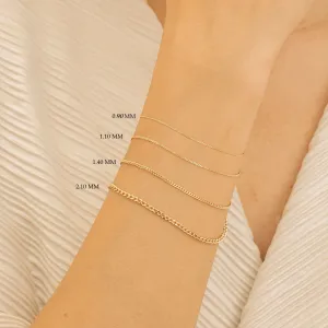 Thin Cuban Chain Bracelet, Leah SARAHELISE