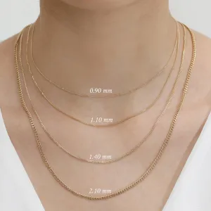 Thin Cuban Link Chain Necklace, Mira SARAHELISE