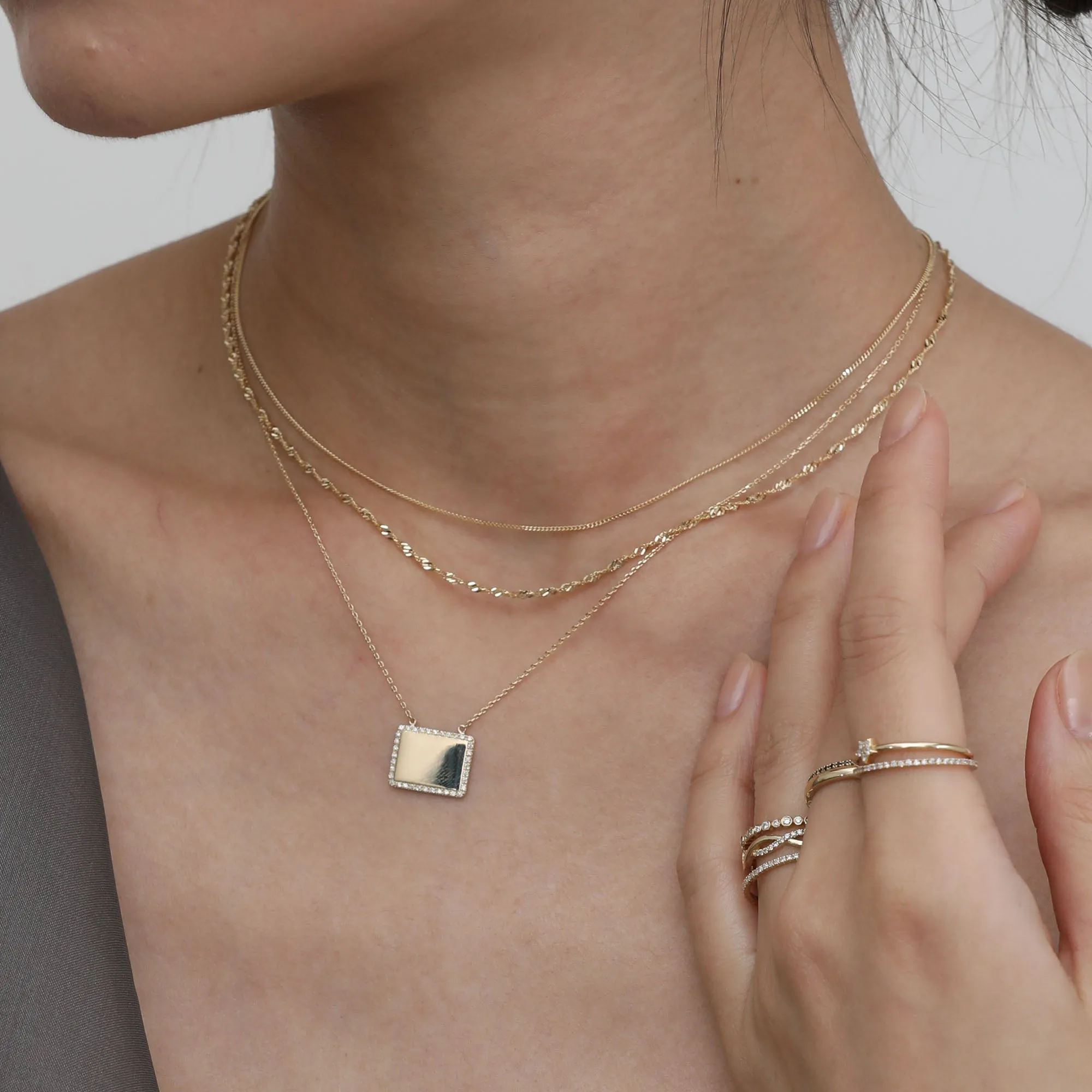 Thin Cuban Link Chain Necklace, Mira SARAHELISE