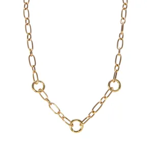 Three-Station Charm Holder Mixed Oval Link Necklace Croghans
