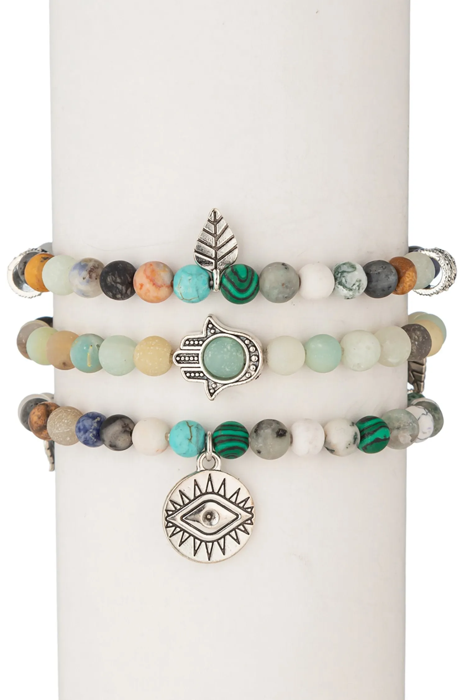 Toya Beaded Bracelet Set - Turquoise