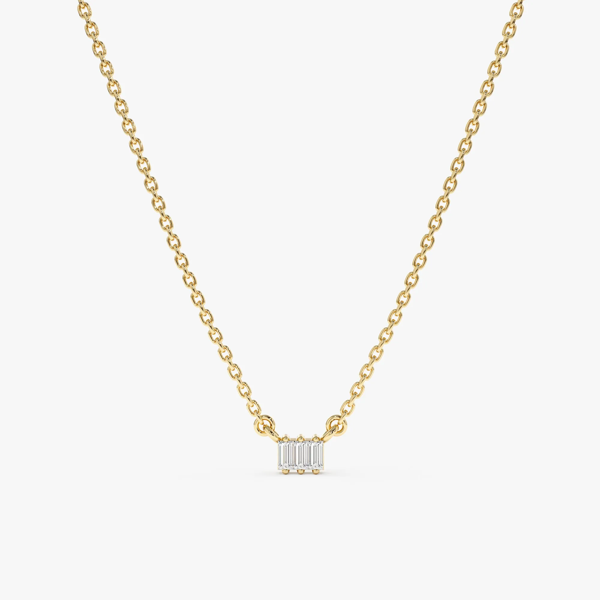 Triple Baguette Diamond Necklace, Helena SARAHELISE