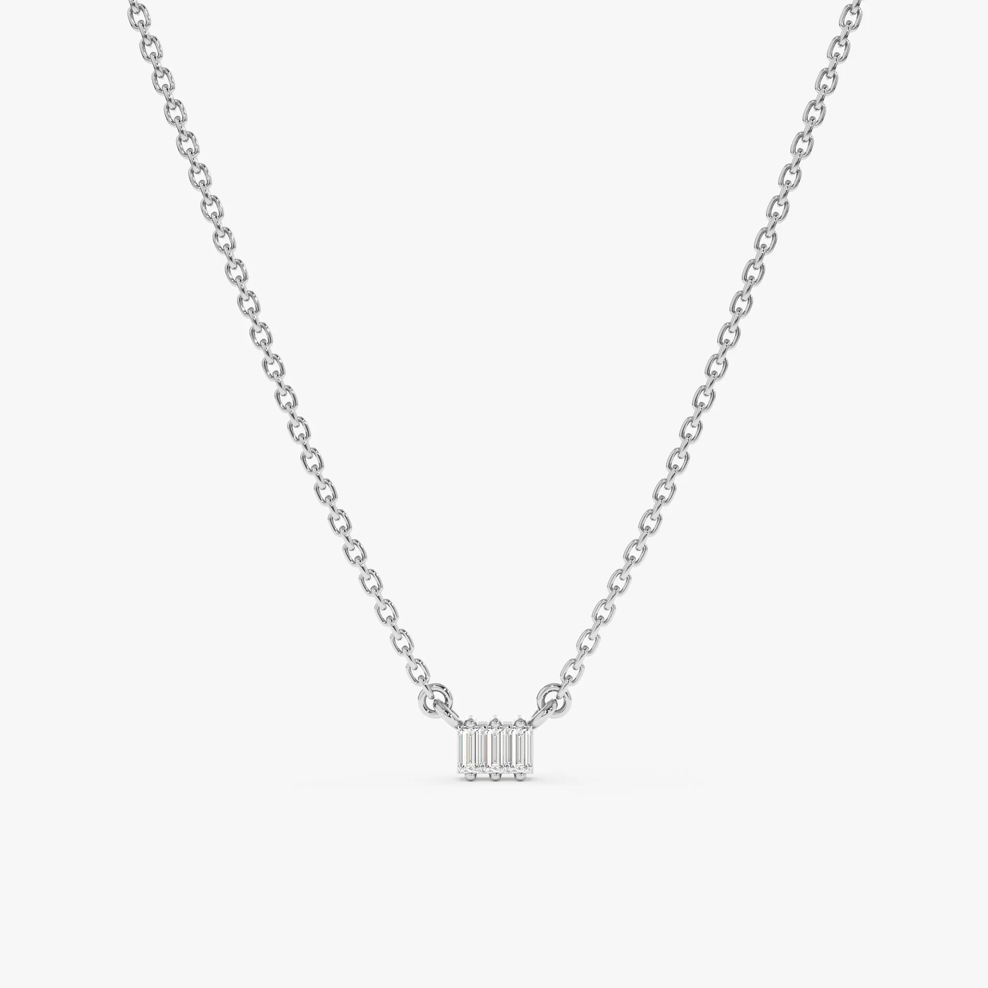 Triple Baguette Diamond Necklace, Helena SARAHELISE