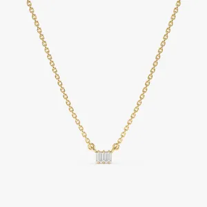 Triple Baguette Diamond Necklace, Helena SARAHELISE