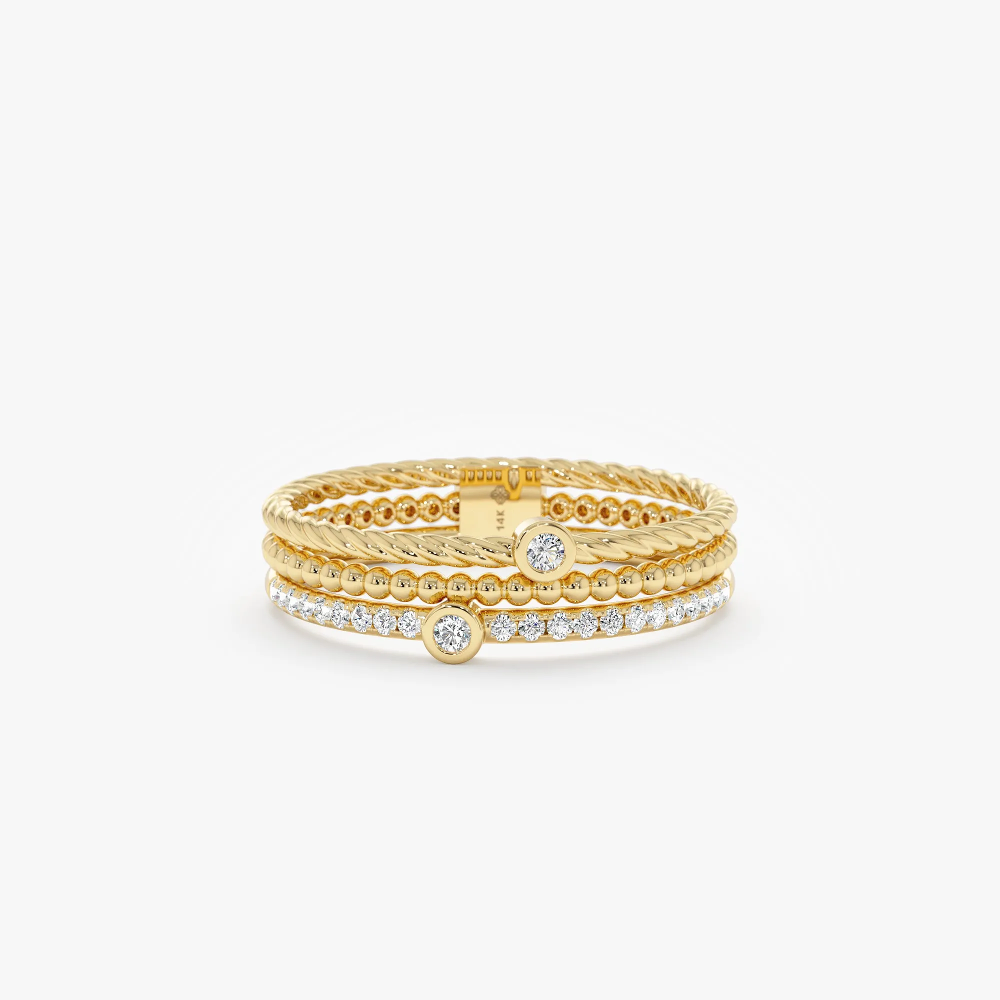 Triple Band Diamond Stack Ring, Capri SARAHELISE