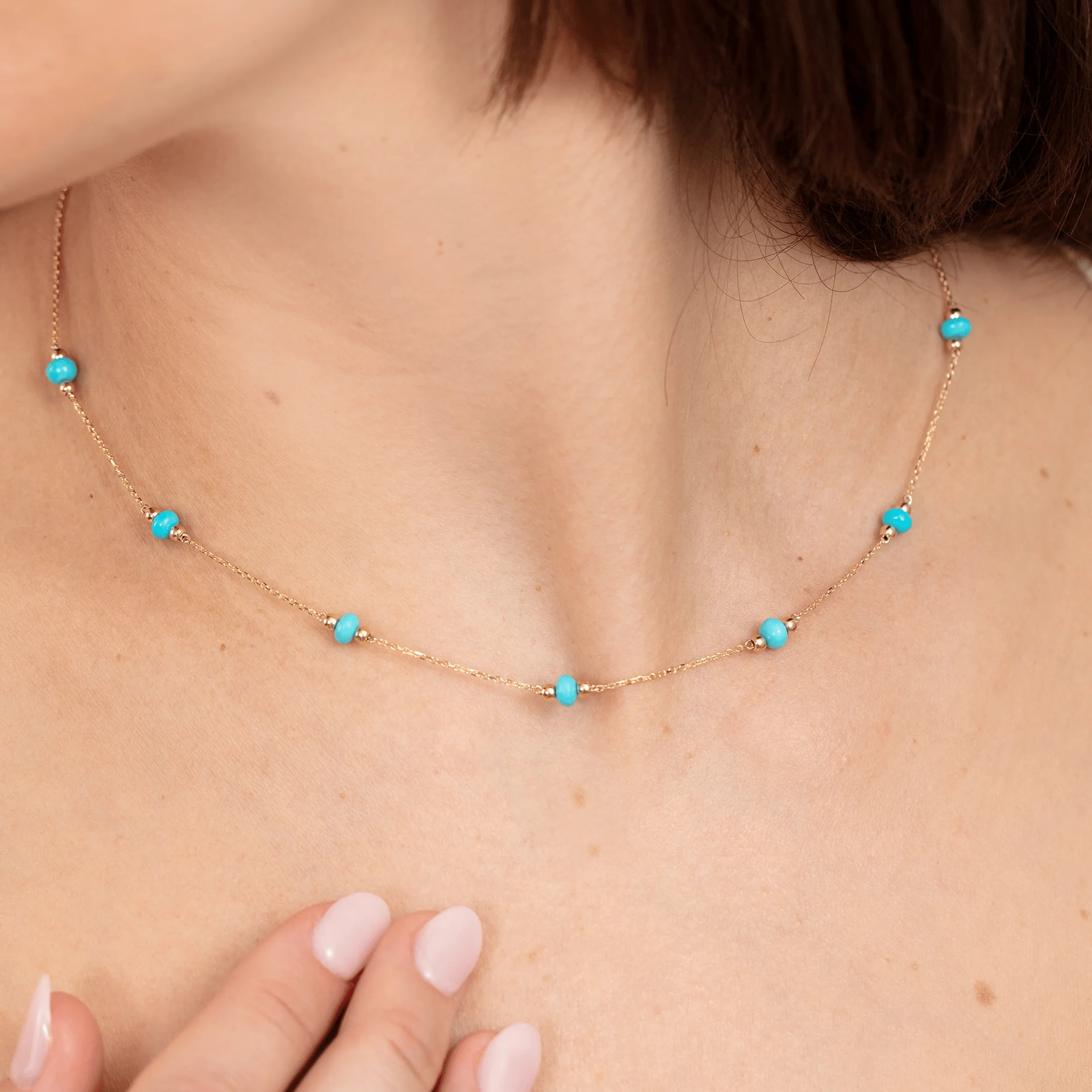 Turquoise Bead Station Necklace, Tilda SARAHELISE