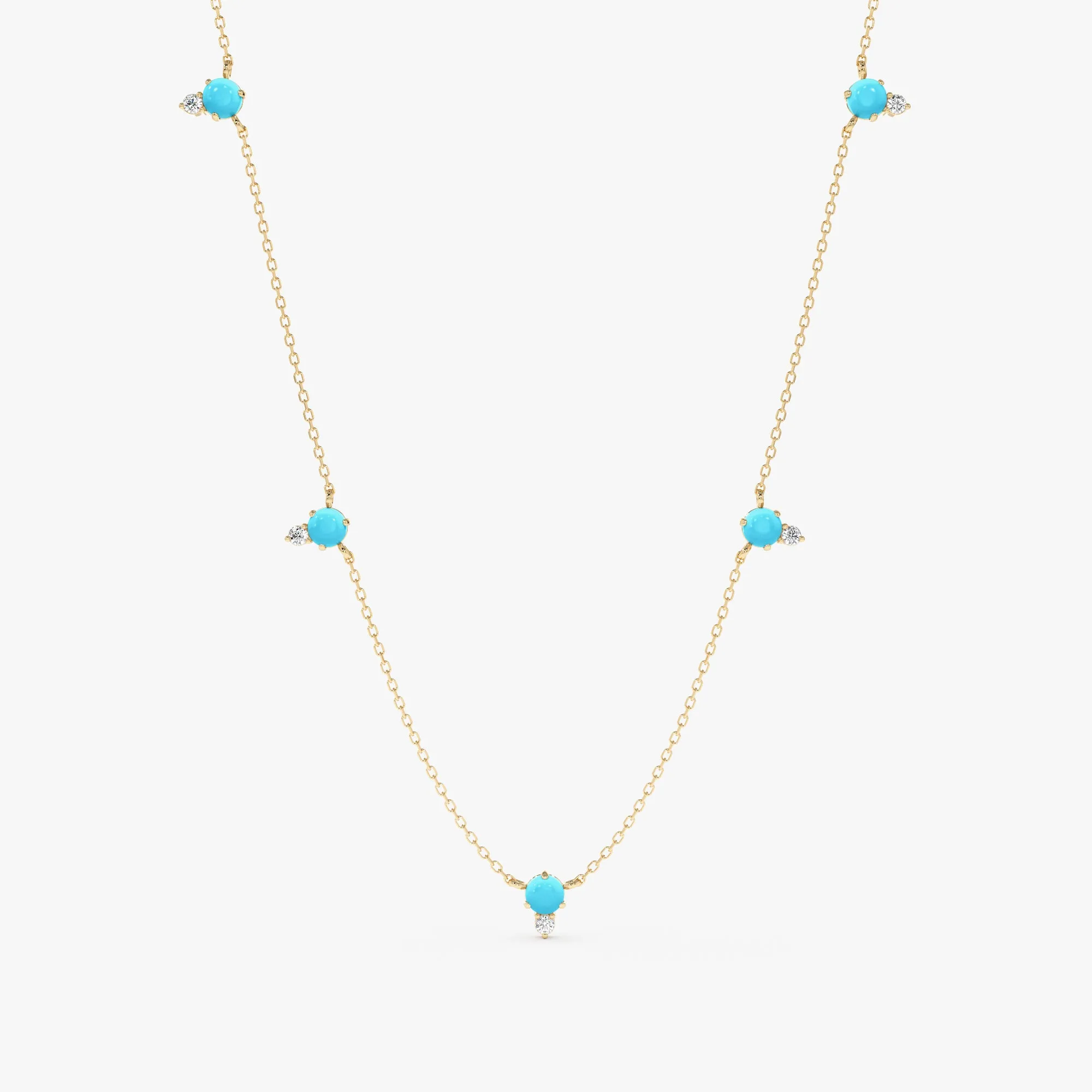Turquoise Diamond Station Necklace, Winona SARAHELISE