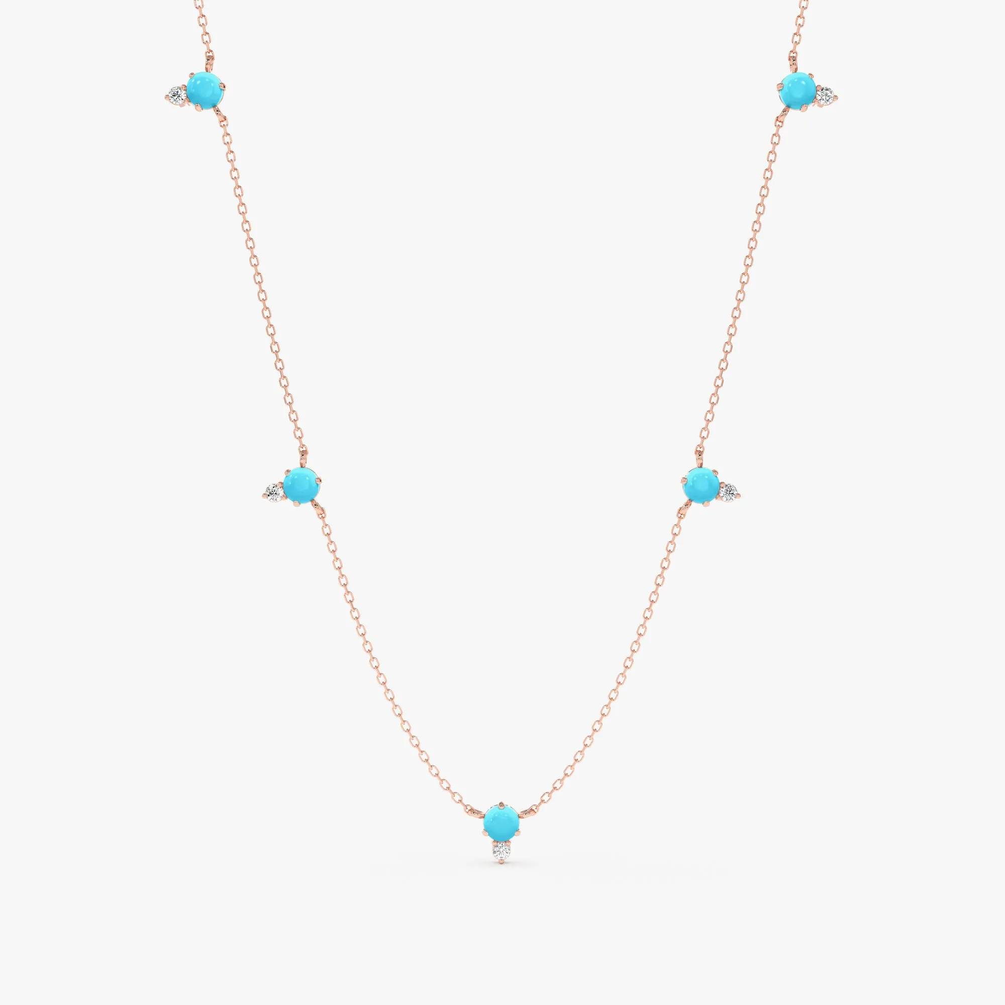 Turquoise Diamond Station Necklace, Winona SARAHELISE