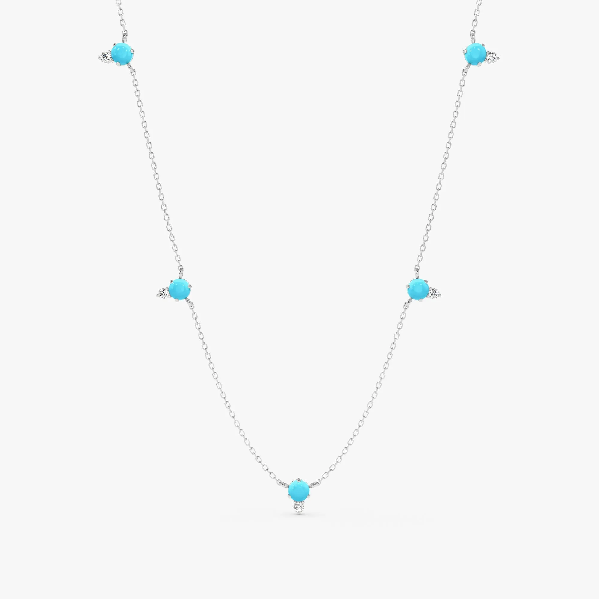 Turquoise Diamond Station Necklace, Winona SARAHELISE