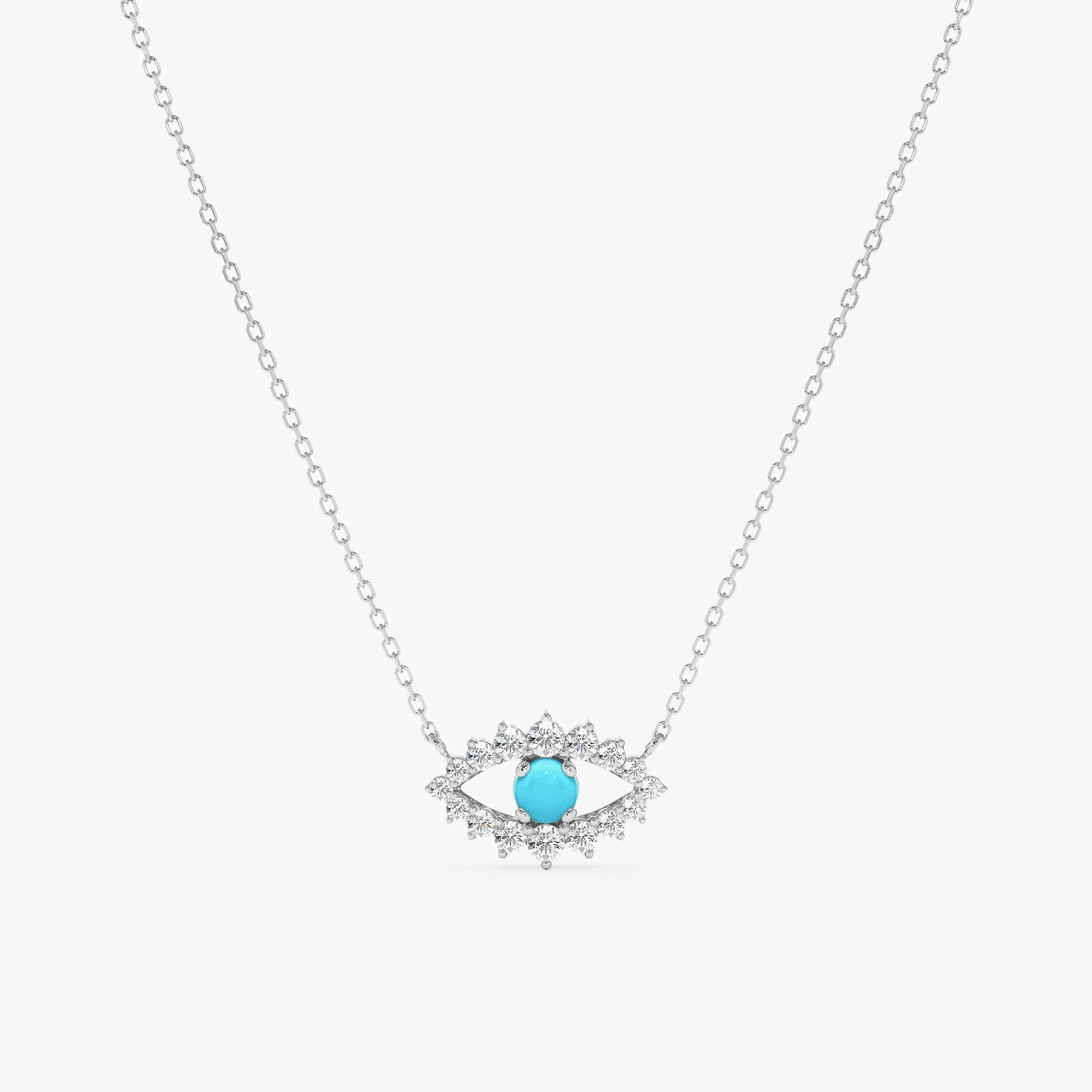 Turquoise Eye Diamond Necklace, Sansa SARAHELISE