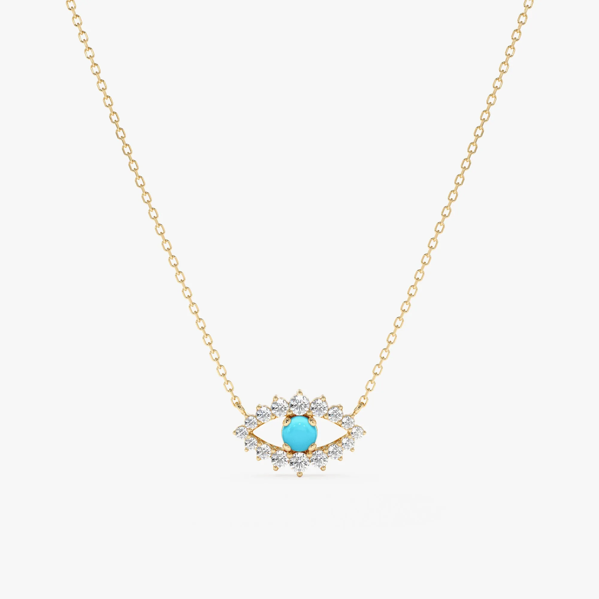 Turquoise Eye Diamond Necklace, Sansa SARAHELISE