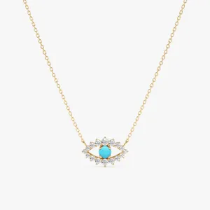 Turquoise Eye Diamond Necklace, Sansa SARAHELISE