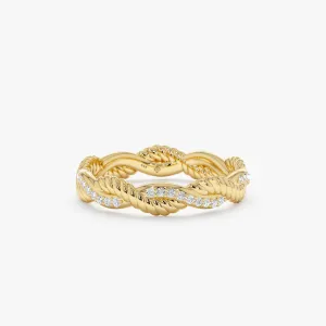 Twisted Rope Design Diamond Eternity Ring, Astra SARAHELISE