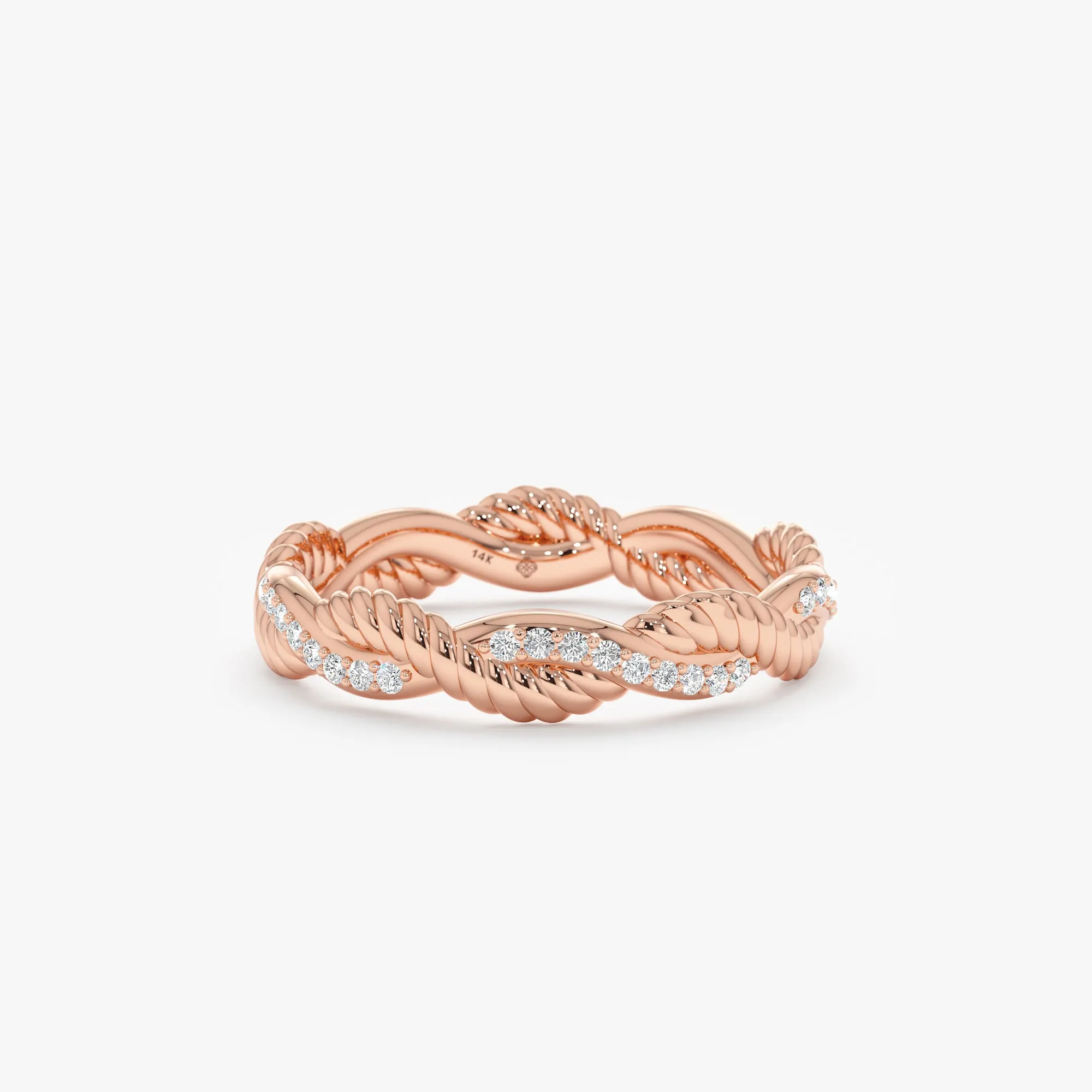 Twisted Rope Design Diamond Eternity Ring, Astra SARAHELISE