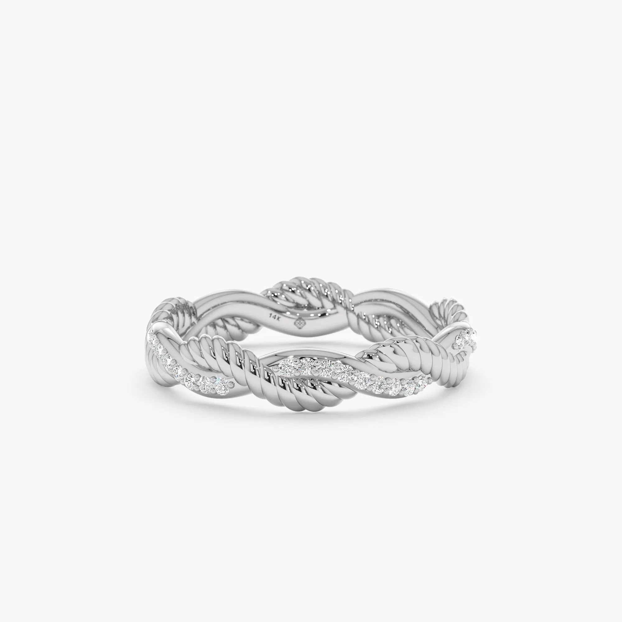 Twisted Rope Design Diamond Eternity Ring, Astra SARAHELISE