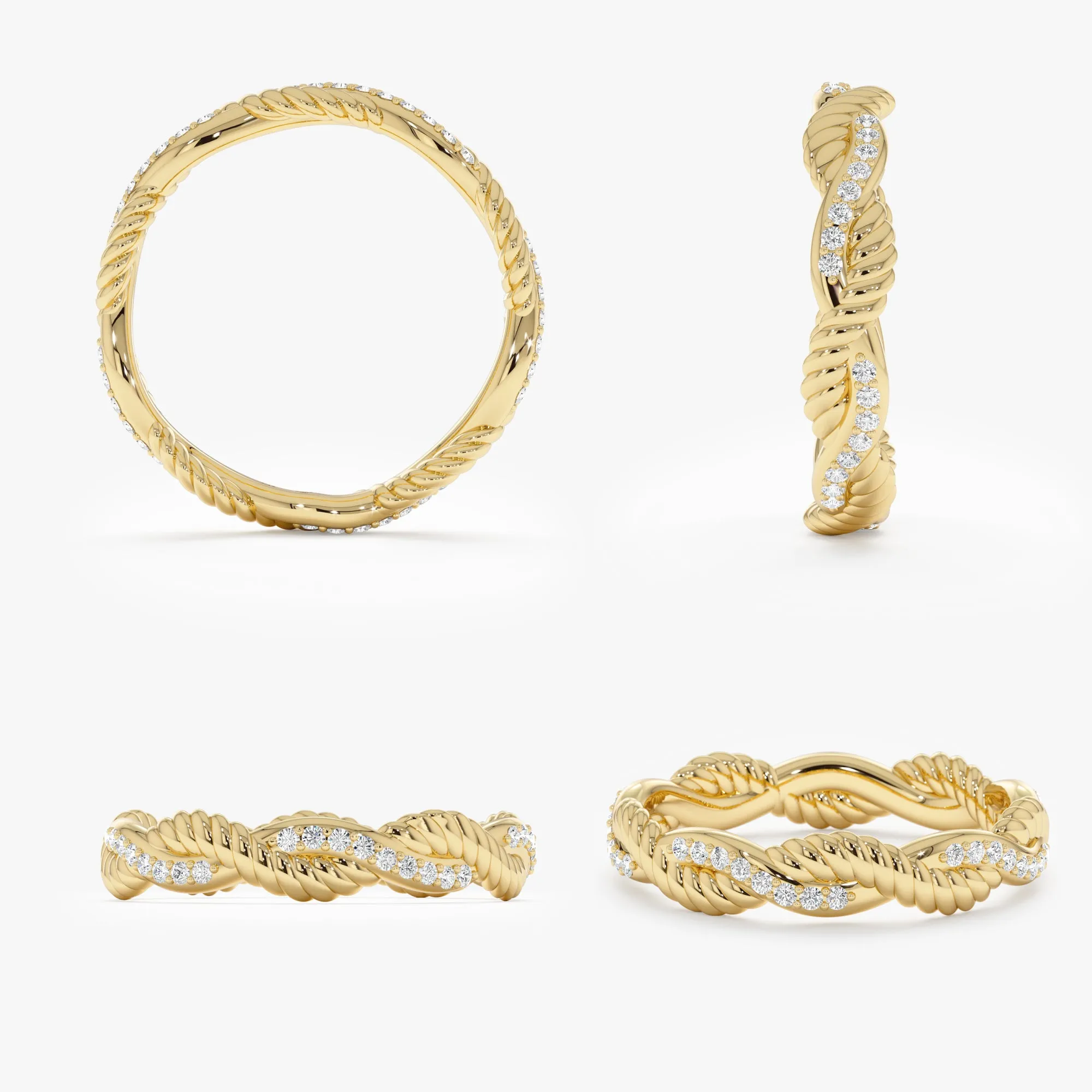 Twisted Rope Design Diamond Eternity Ring, Astra SARAHELISE