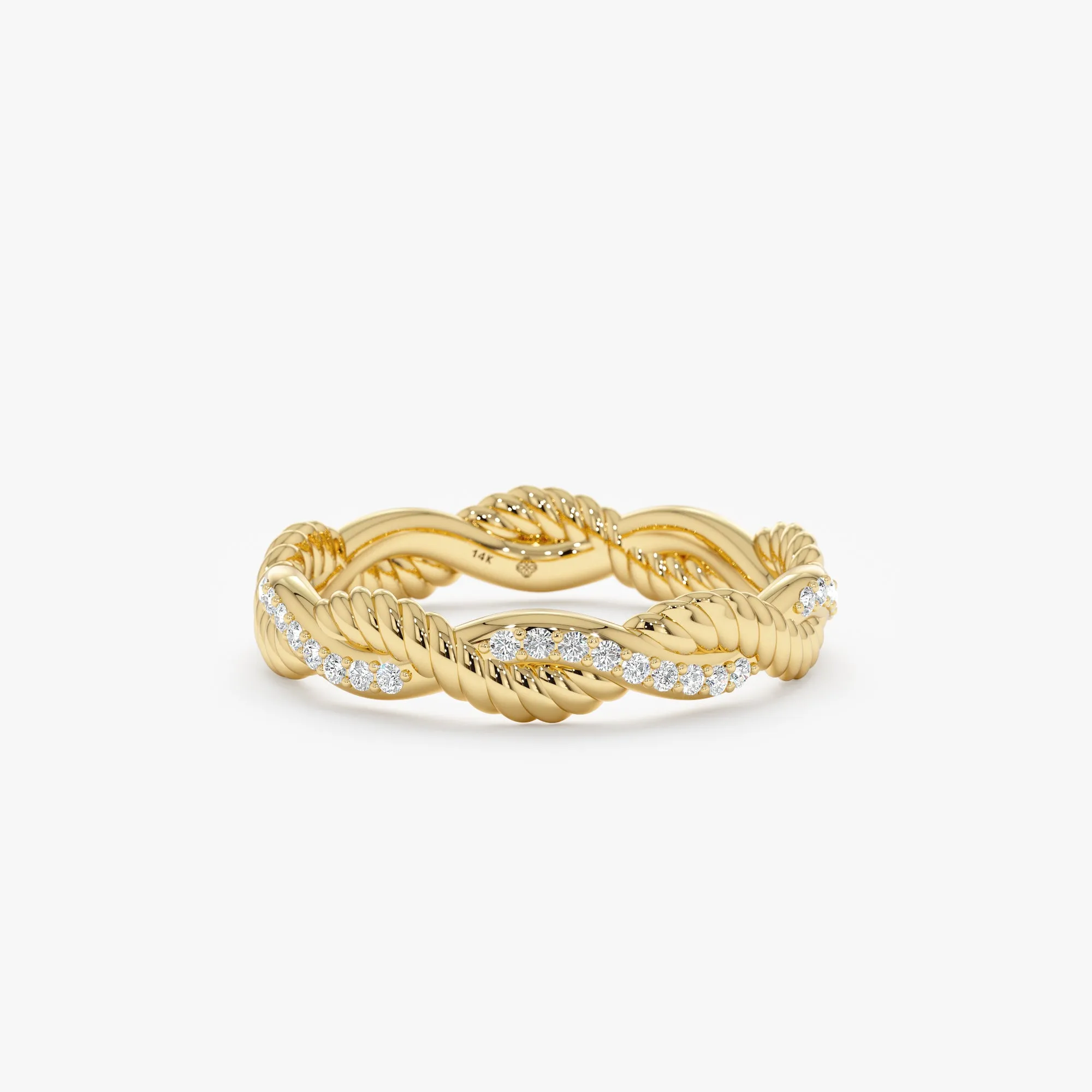 Twisted Rope Design Diamond Eternity Ring, Astra SARAHELISE