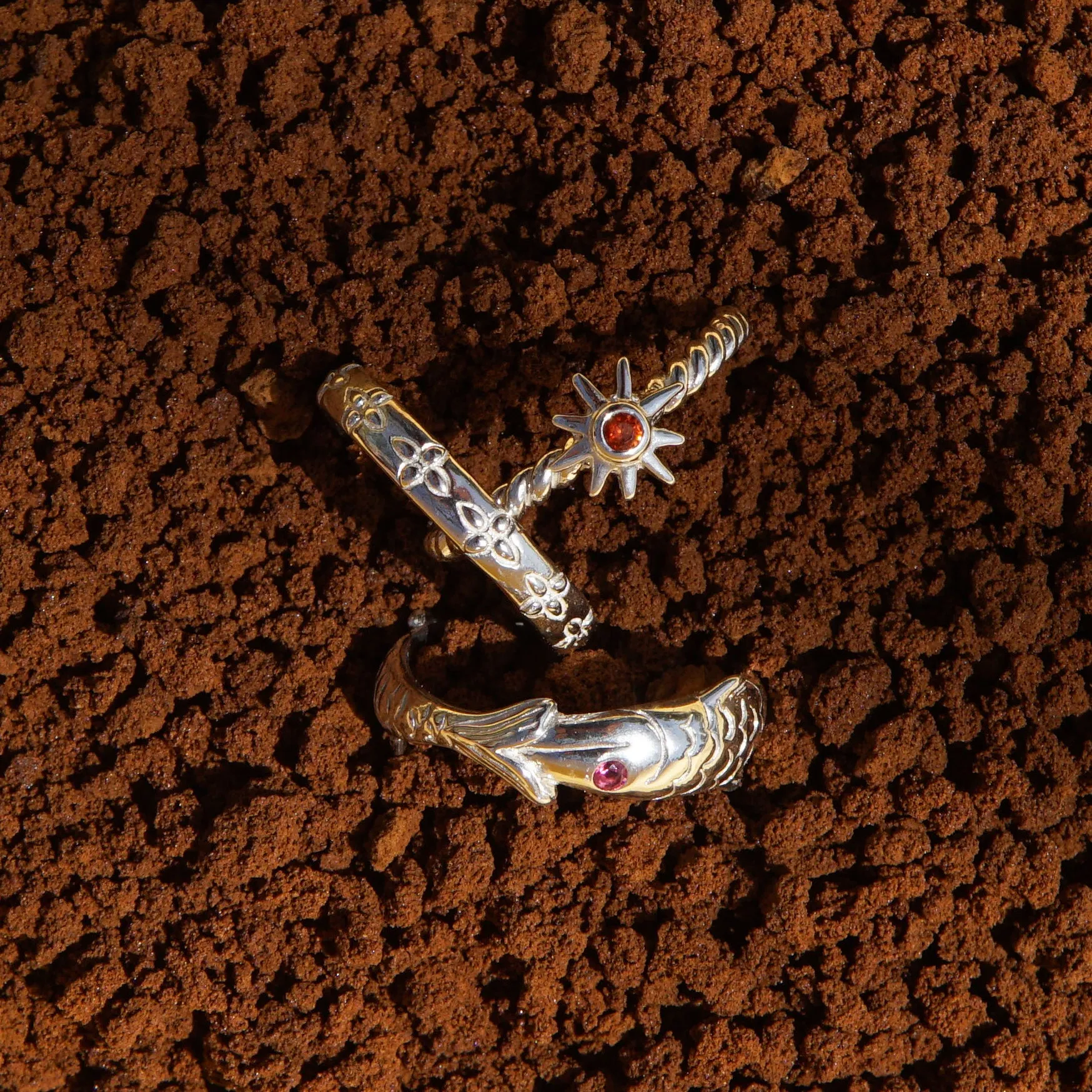Twisting Sunshine Ring Silver Wildthings Collectables