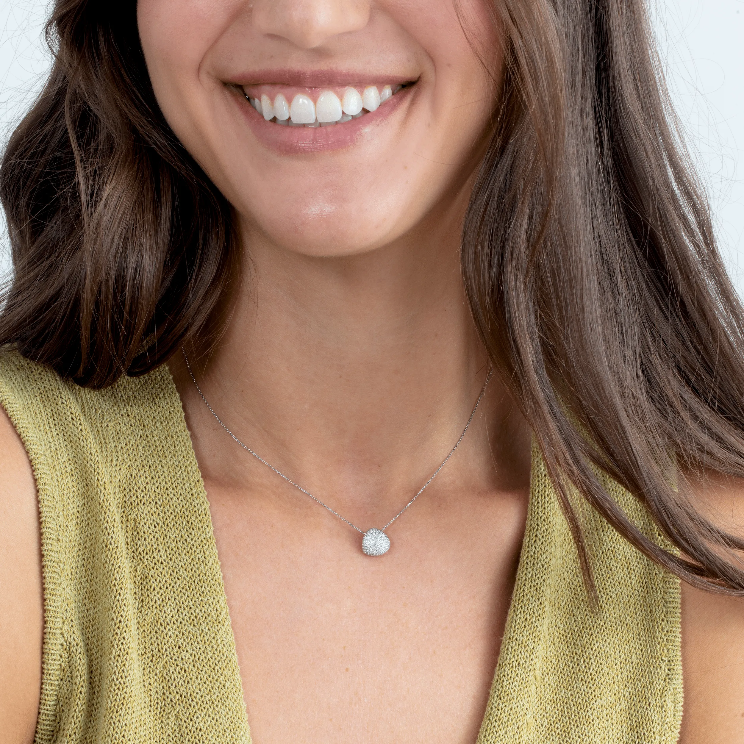 Unique Pave Diamond Pendant Necklace, Gita SARAHELISE