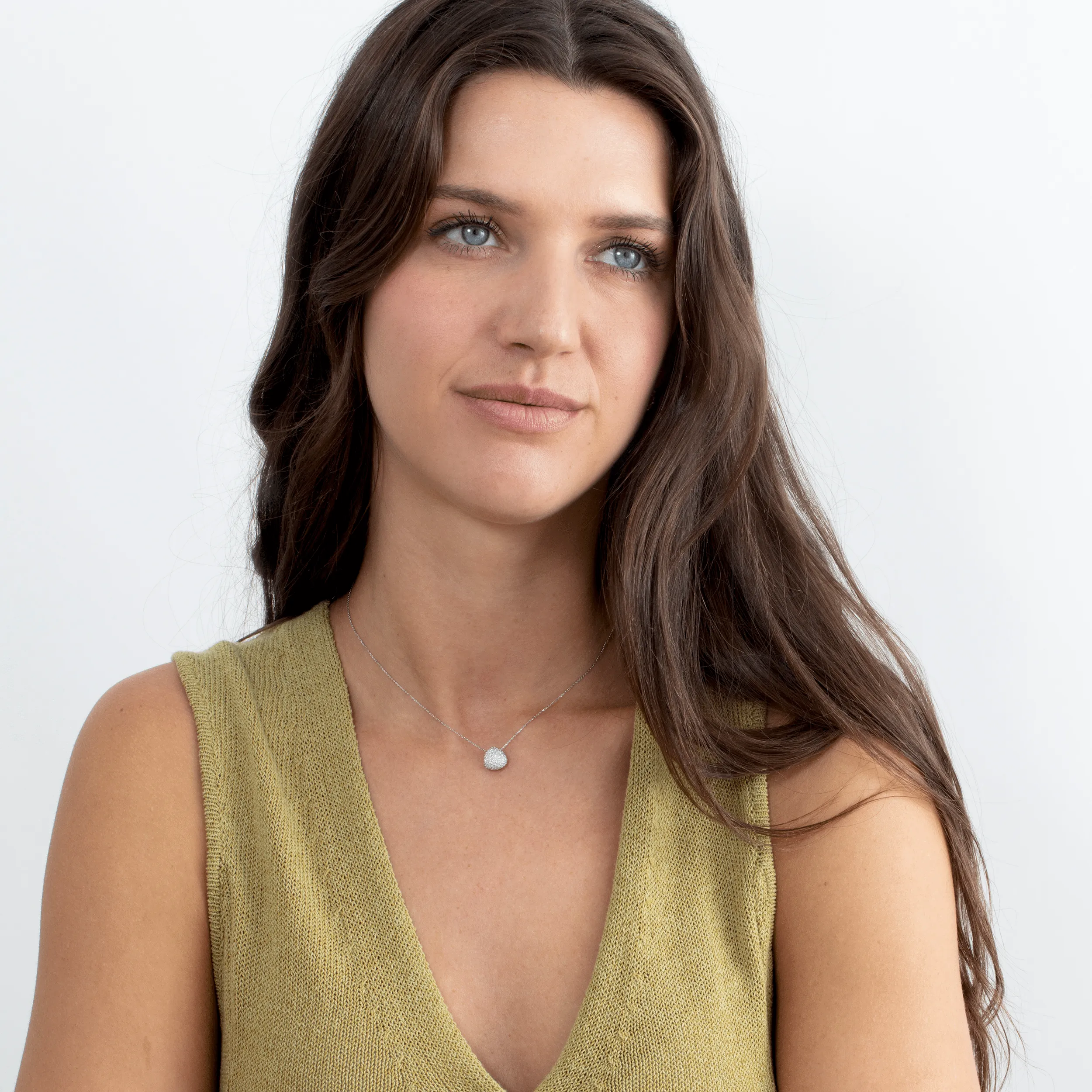 Unique Pave Diamond Pendant Necklace, Gita SARAHELISE