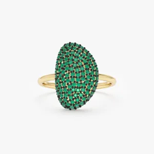 Unique Pave Emerald Ring, Rahma SARAHELISE