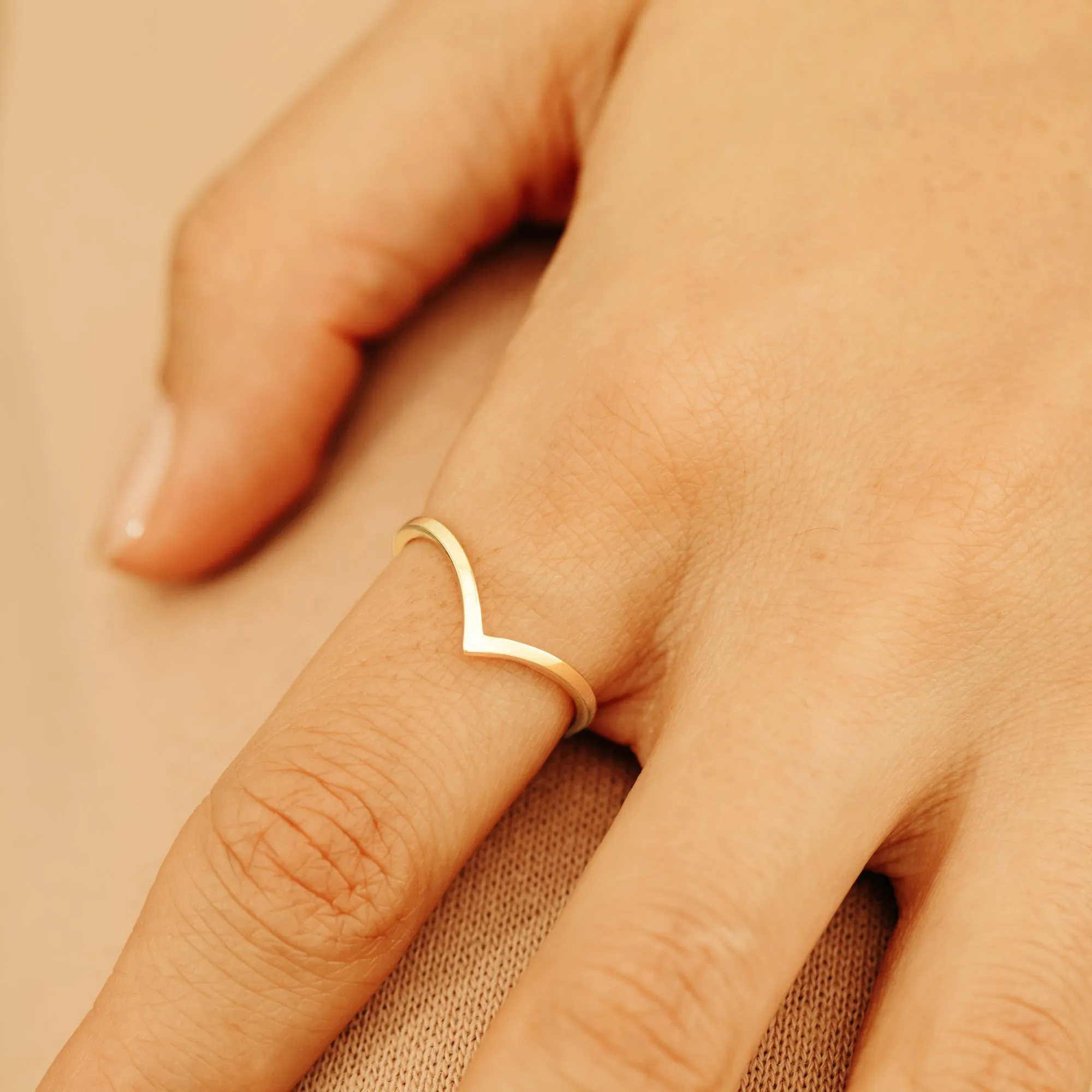 V Nesting Ring In Solid Gold, Shaniqua SARAHELISE