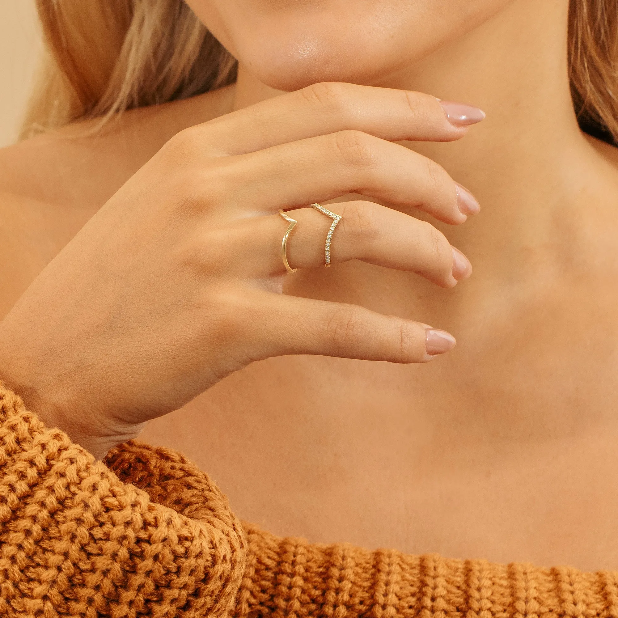V Shape Diamond Nesting Ring, Shaniqua SARAHELISE