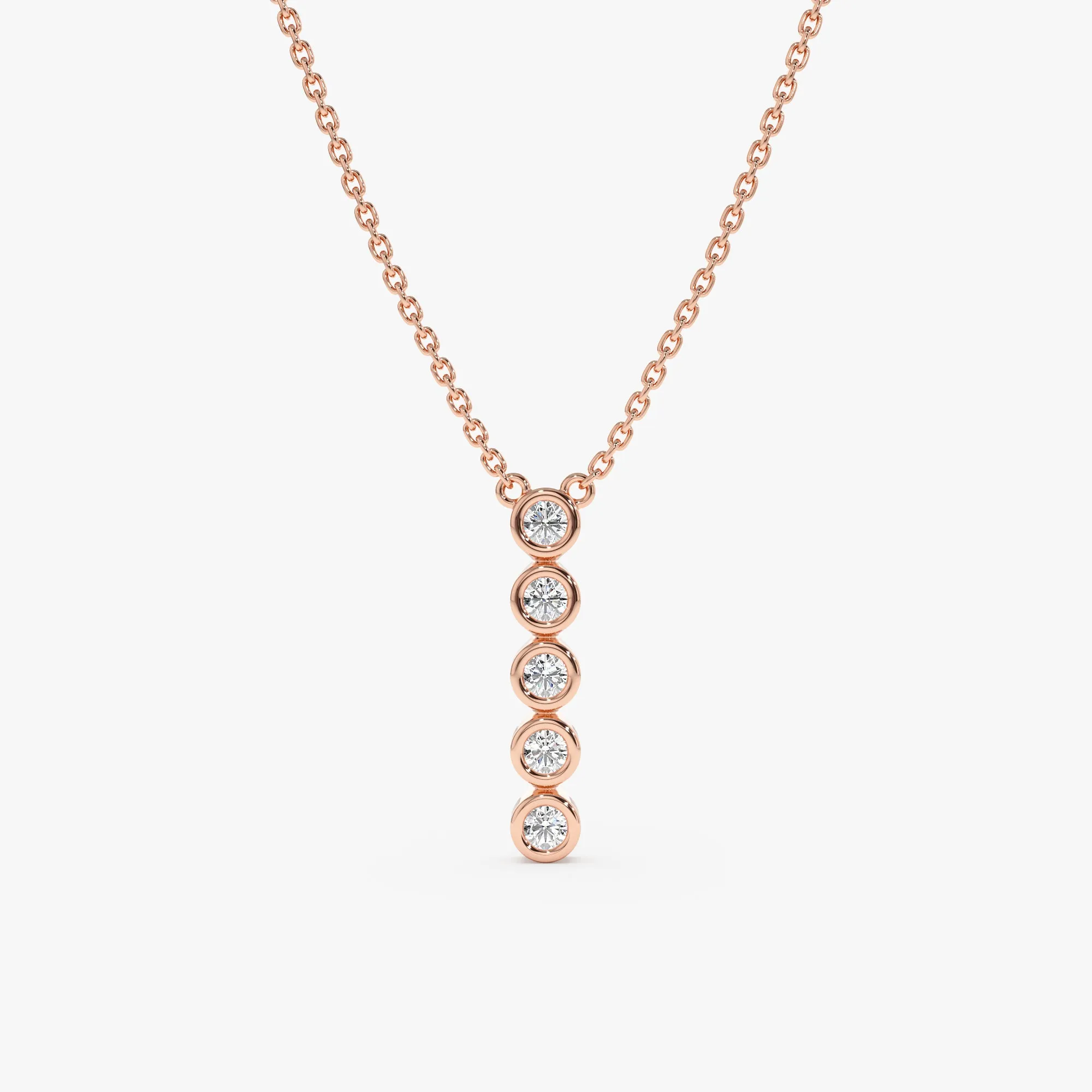 Vertical Diamond Bezel Bar Necklace, Camila SARAHELISE
