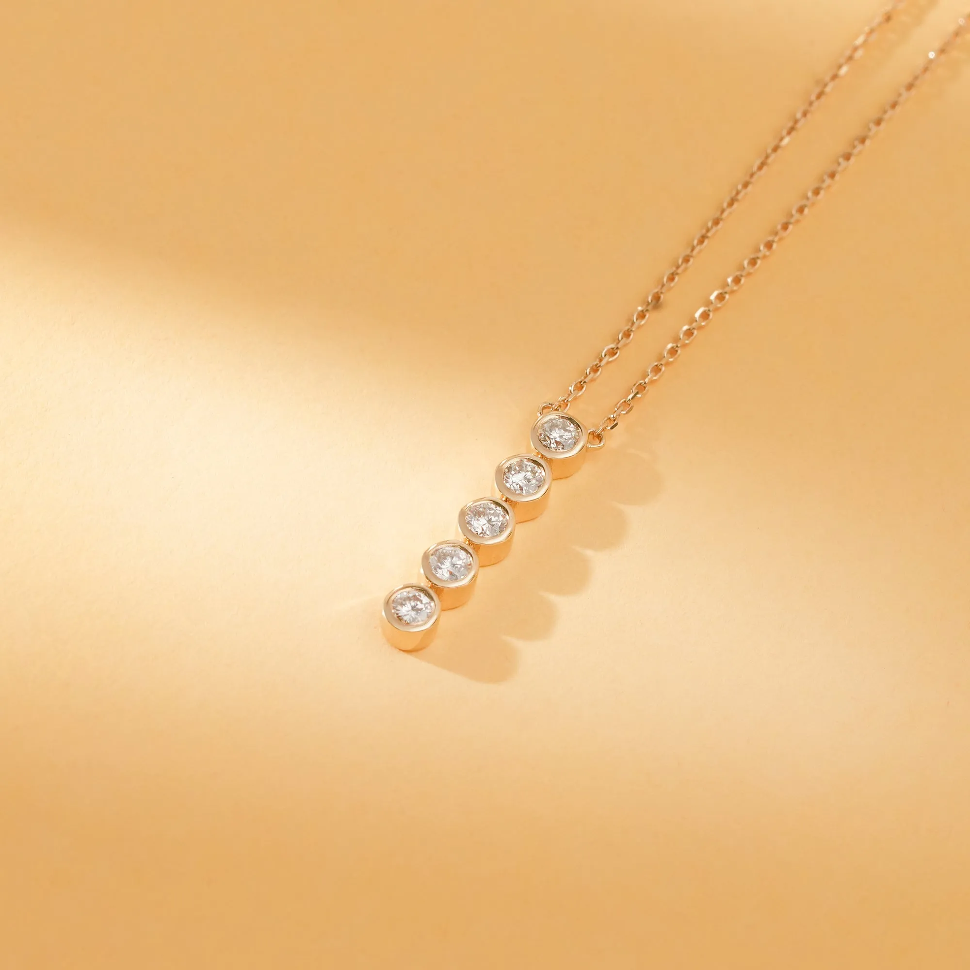 Vertical Diamond Bezel Bar Necklace, Camila SARAHELISE