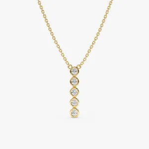 Vertical Diamond Bezel Bar Necklace, Camila SARAHELISE
