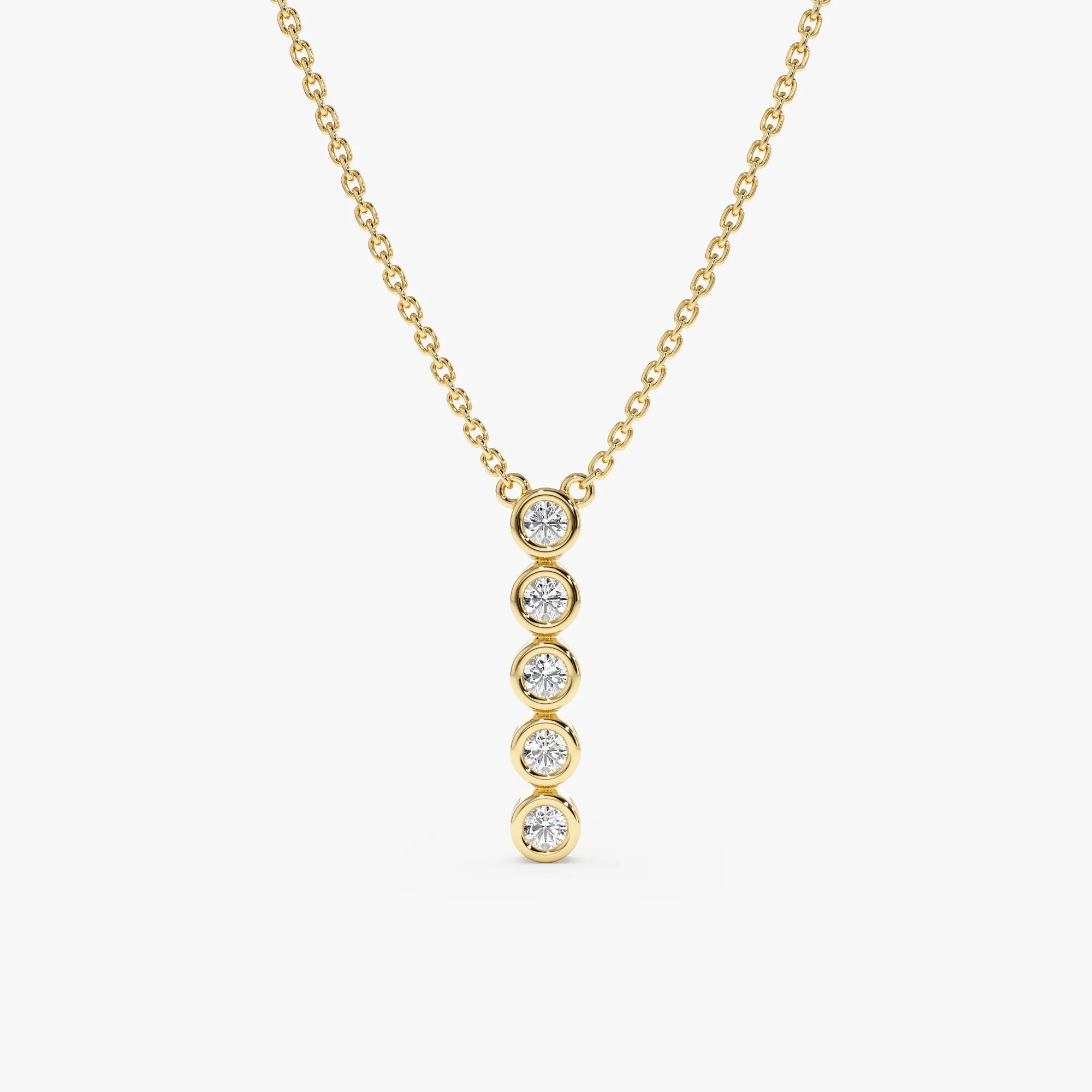 Vertical Diamond Bezel Bar Necklace, Camila SARAHELISE
