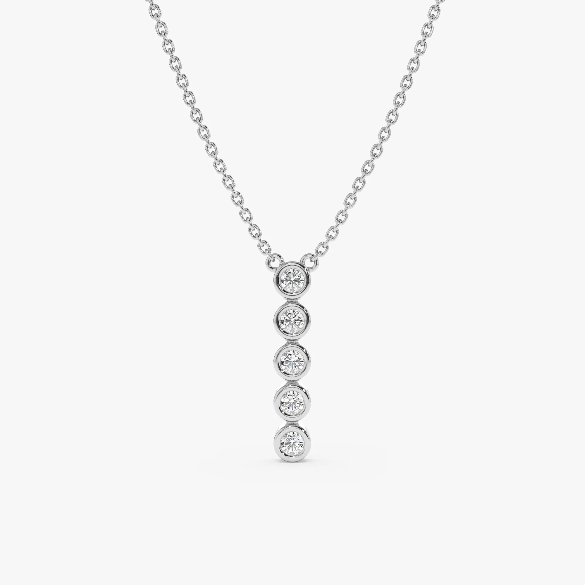 Vertical Diamond Bezel Bar Necklace, Camila SARAHELISE