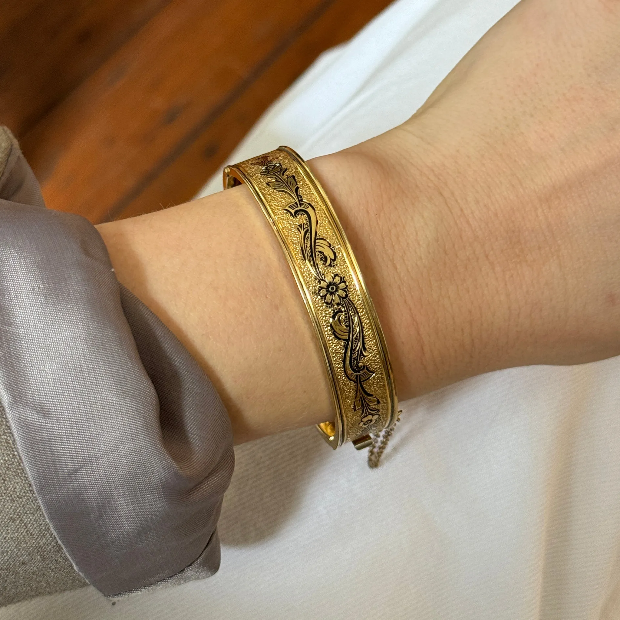 Victorian Taille dEpargn Gold-Filled Bangle