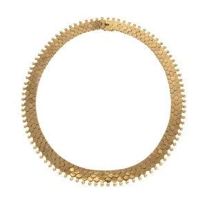 Vintage 14K Yellow Gold Hexagonal Collar Necklace Croghans
