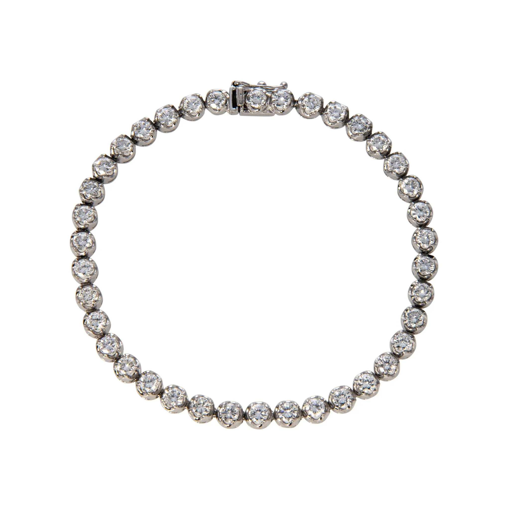 Vintage 5ctw Round Brilliant Diamond Platinum Tennis Bracelet