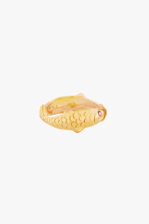 Vintage Fish Ring Gold Plated Wildthings Collectables