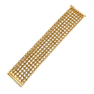 Vintage Italian 18K Yellow Gold Wide Chain Link Bracelet