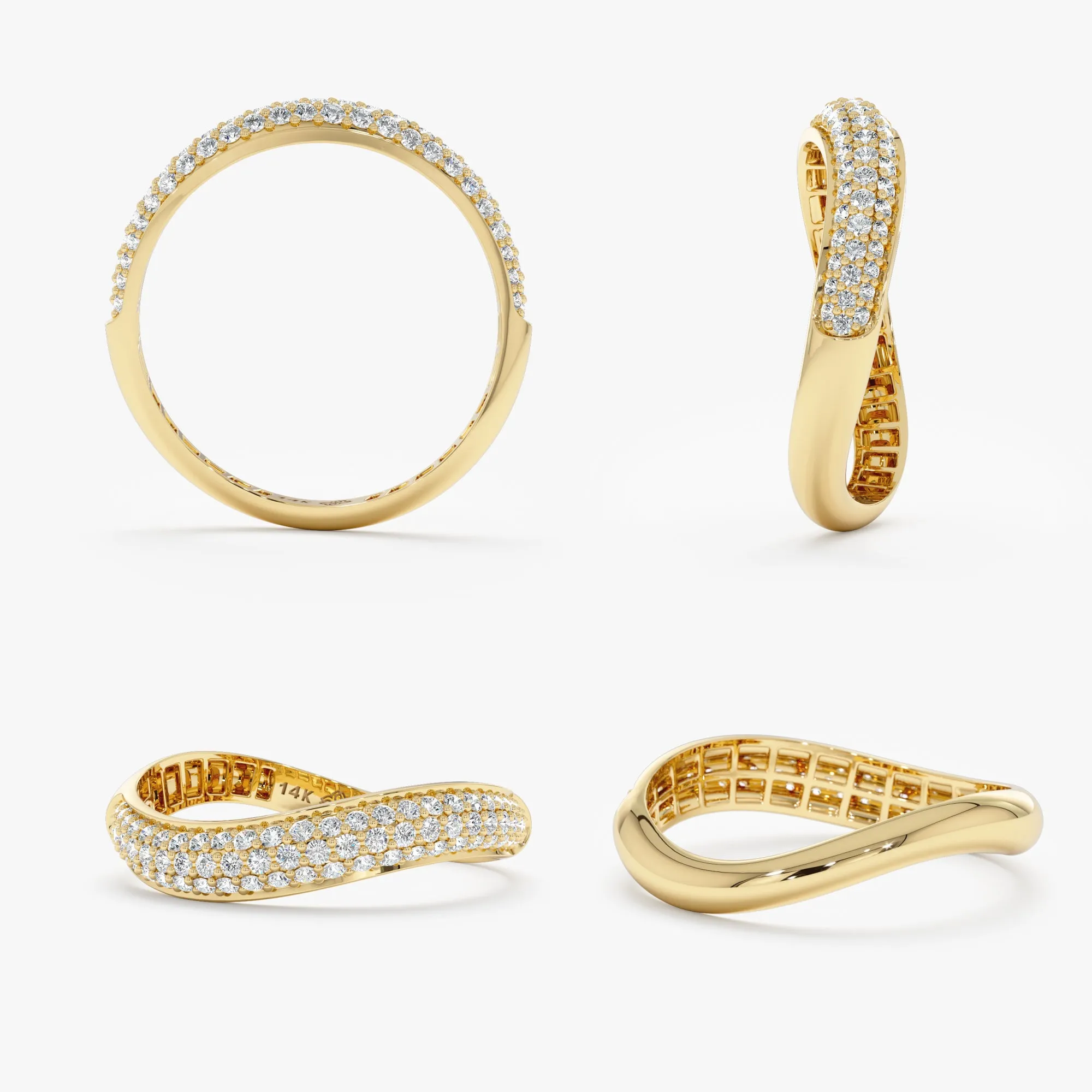 Wavy Pave Diamond Ring, Brandy SARAHELISE