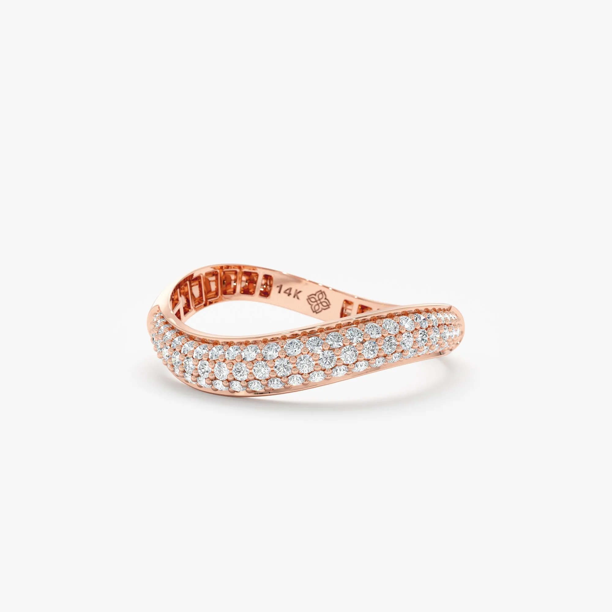 Wavy Pave Diamond Ring, Brandy SARAHELISE