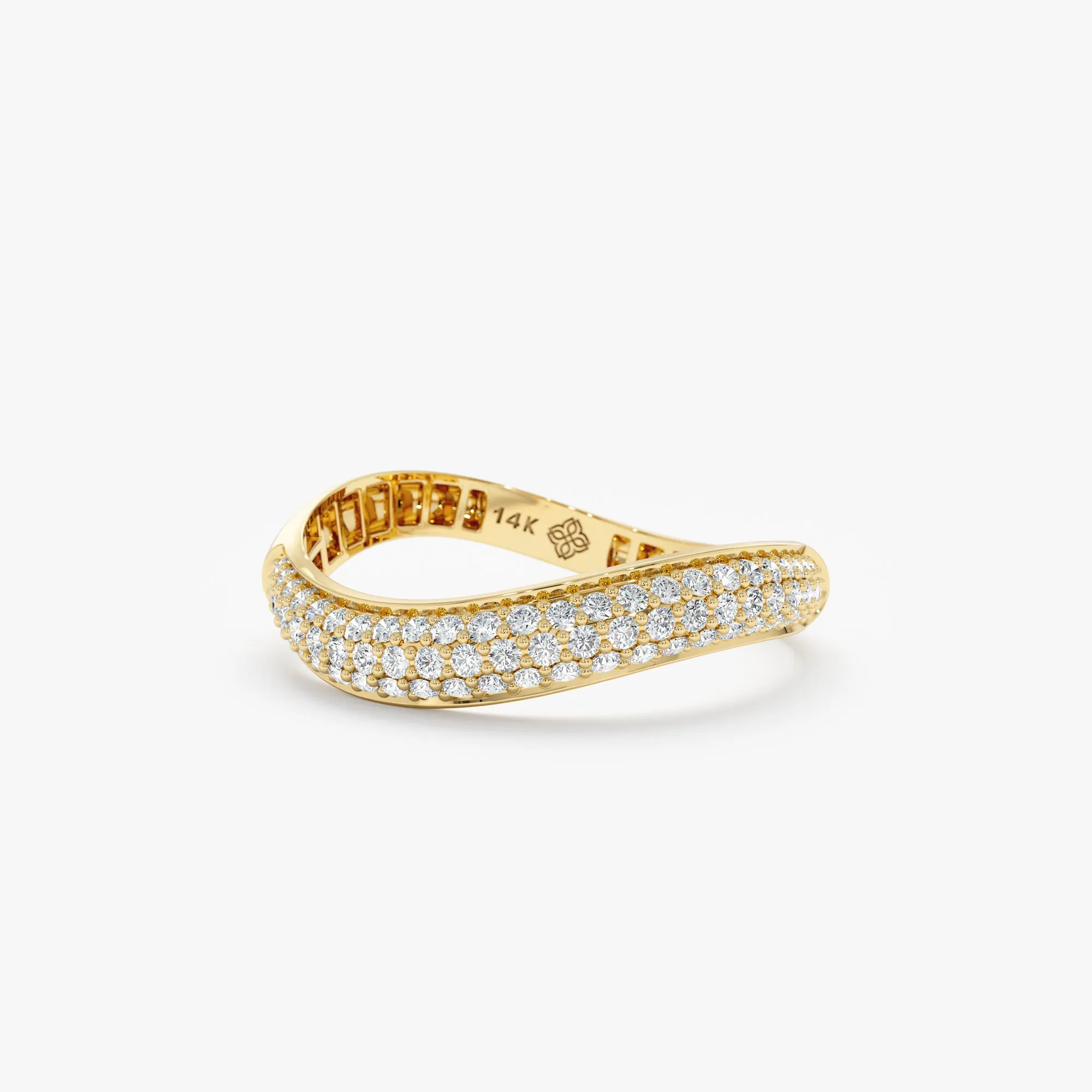 Wavy Pave Diamond Ring, Brandy SARAHELISE