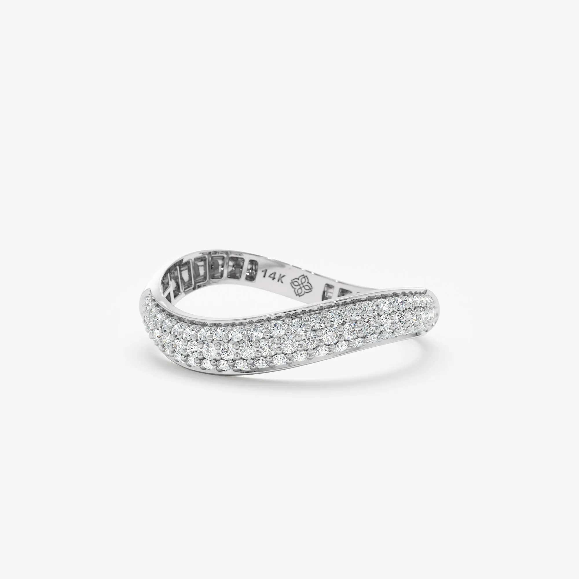 Wavy Pave Diamond Ring, Brandy SARAHELISE