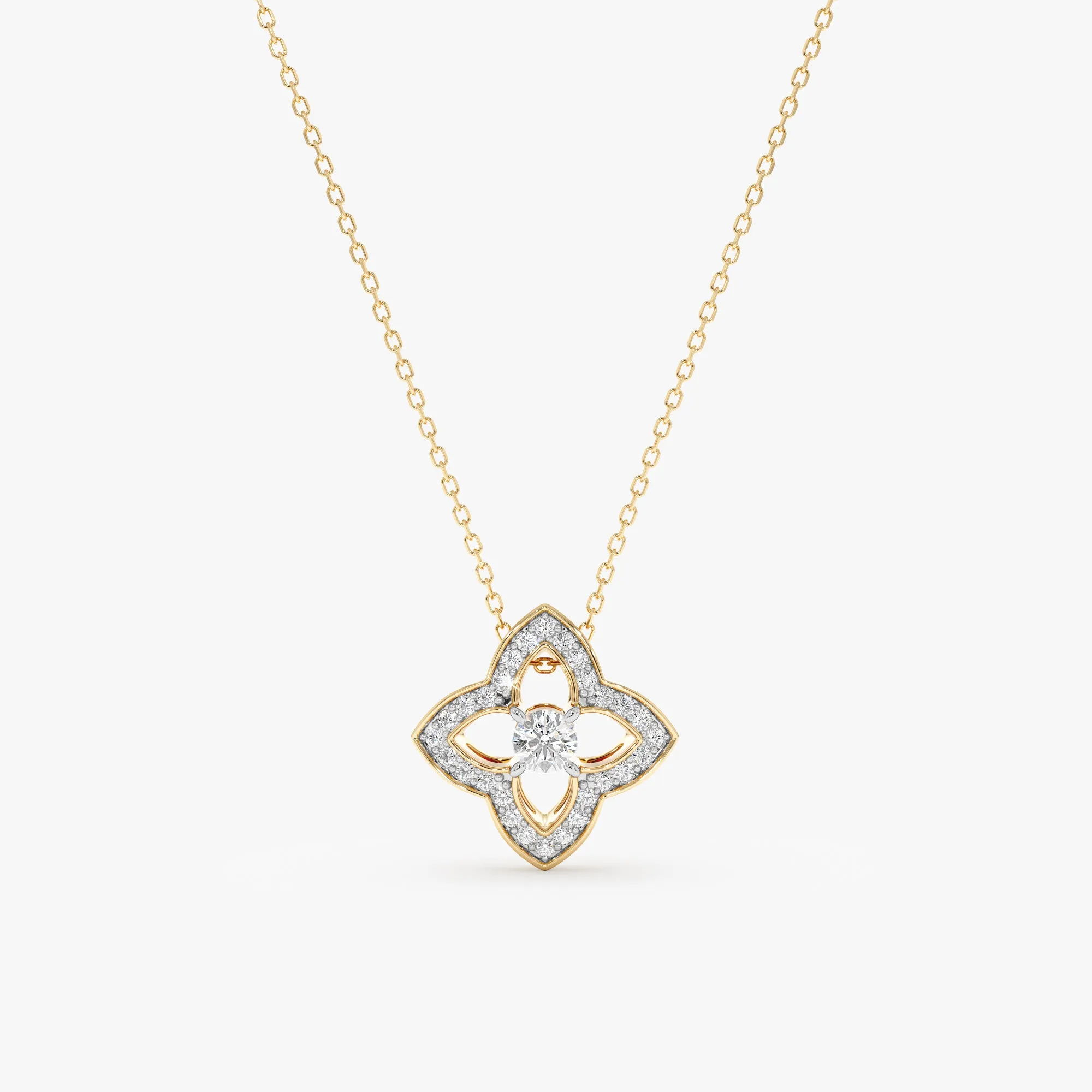 White Diamond Clover Necklace, Nancy SARAHELISE