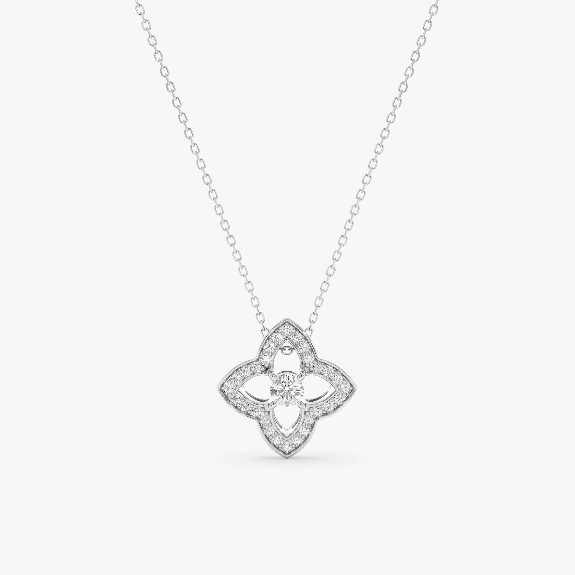 White Diamond Clover Necklace, Nancy SARAHELISE